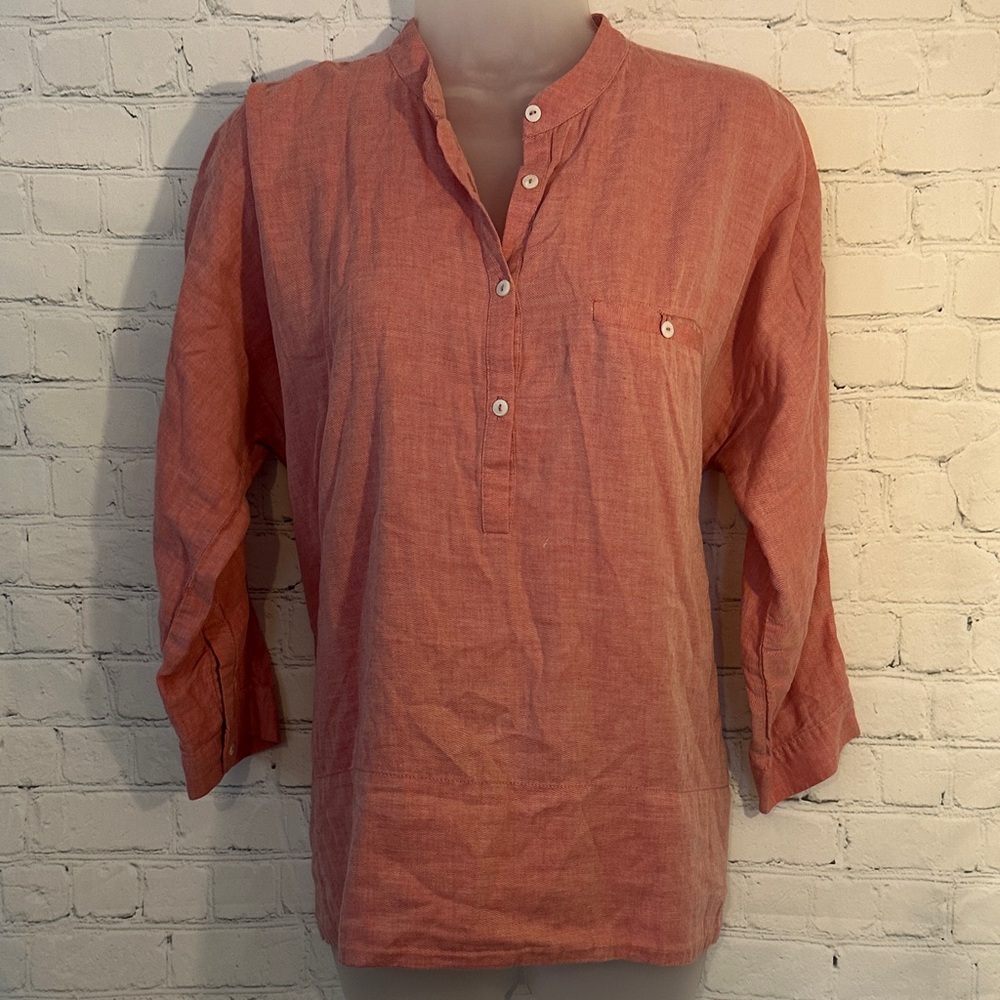 Lilla P Cotton Casual Red half Button Shirt